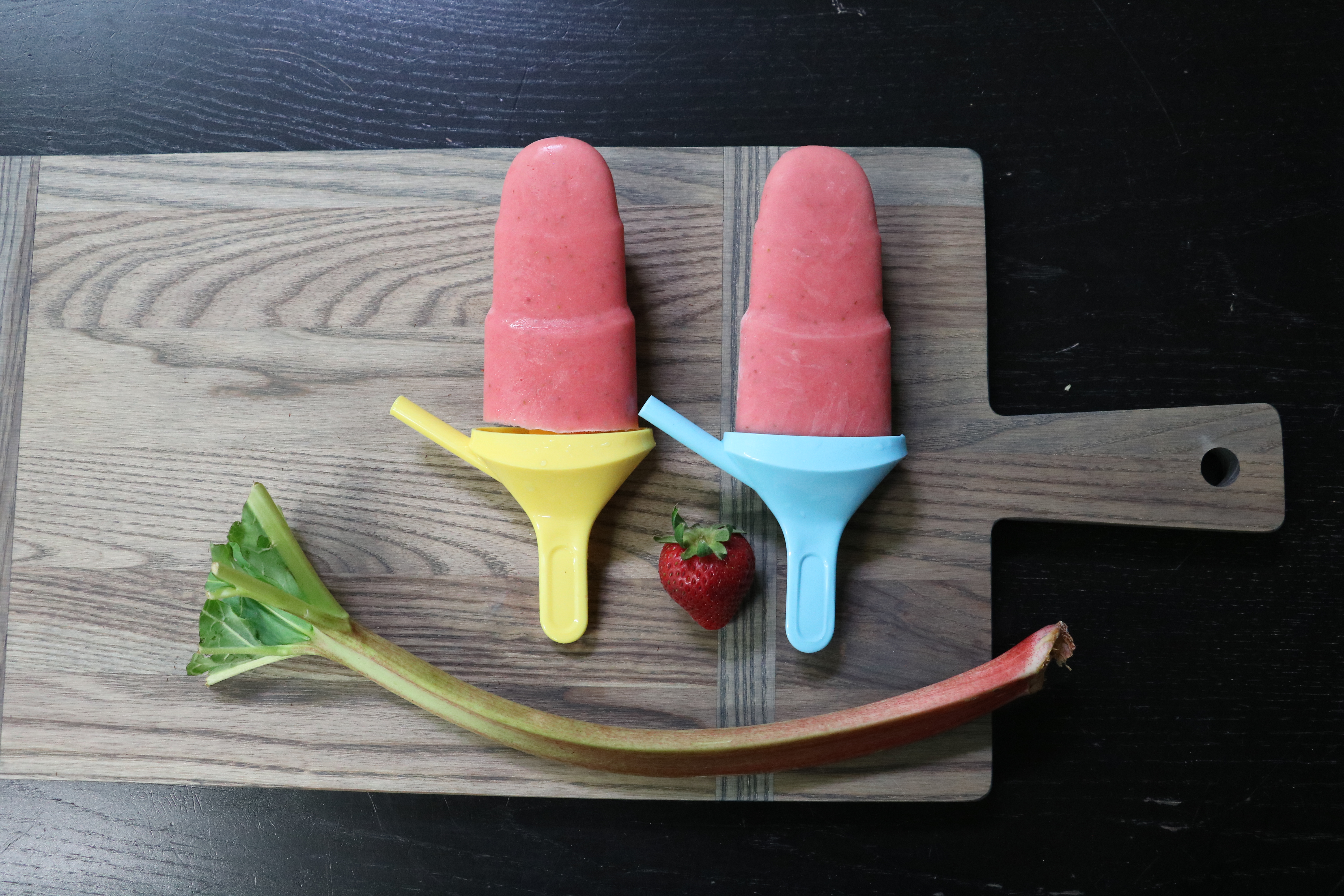 Strawberry Rhubarb Yogurt Pops