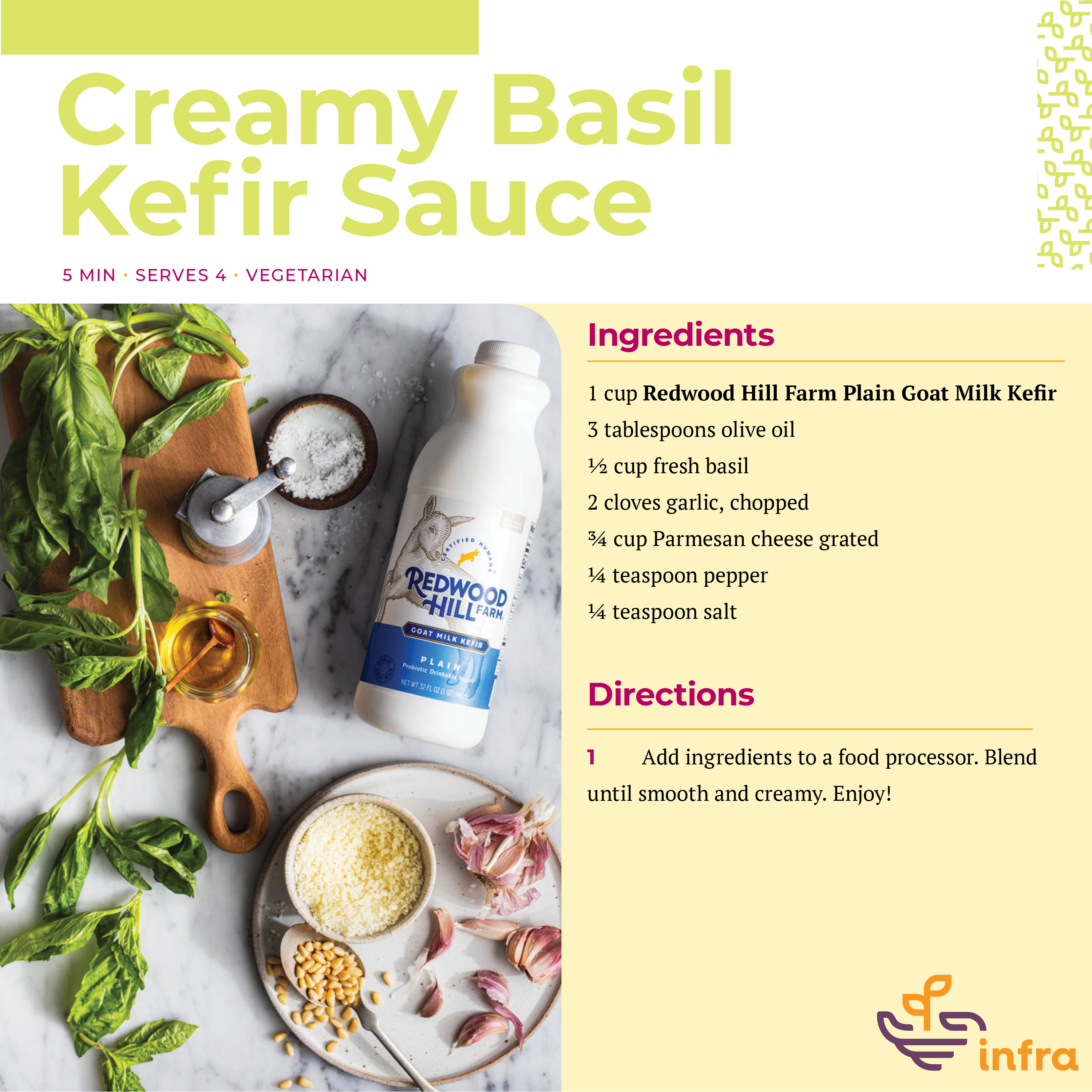 Creamy Basil Kefir Sauce