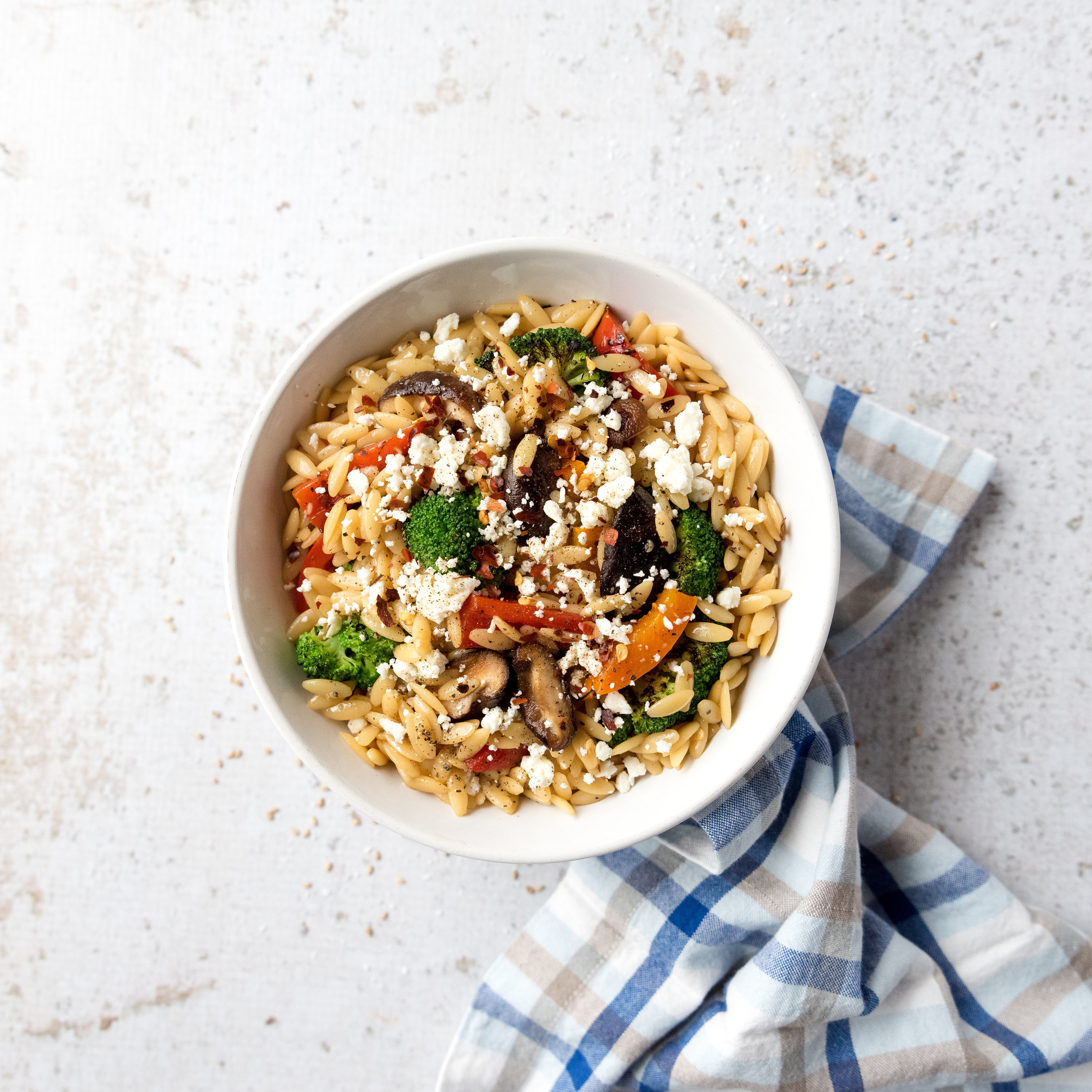 Grilled Vegetable Orzo Salad