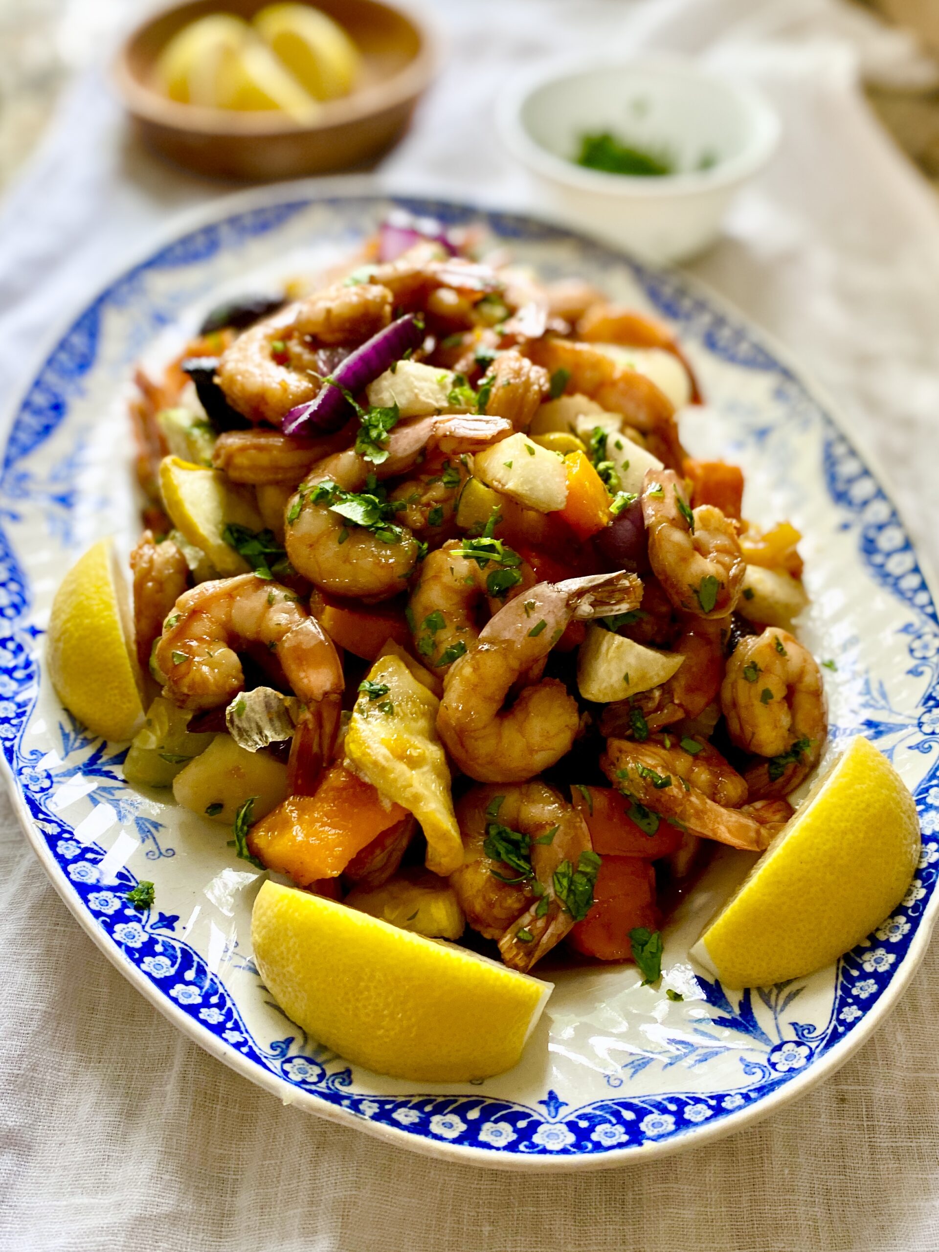 Honey Glazed Shrimp Sheet Pan Dinner