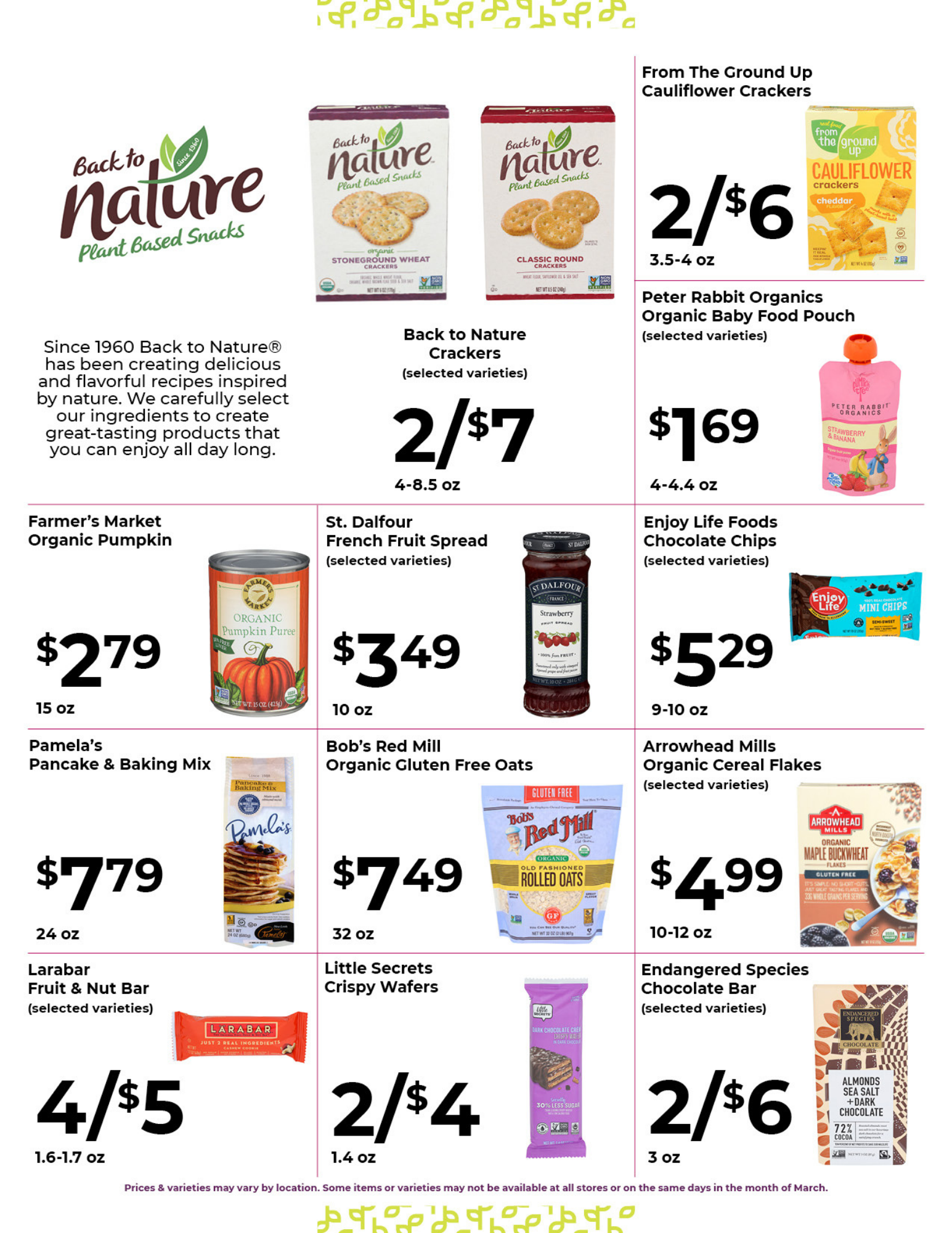Basil Bandwagon Natural Market Monthly Sales Flyer