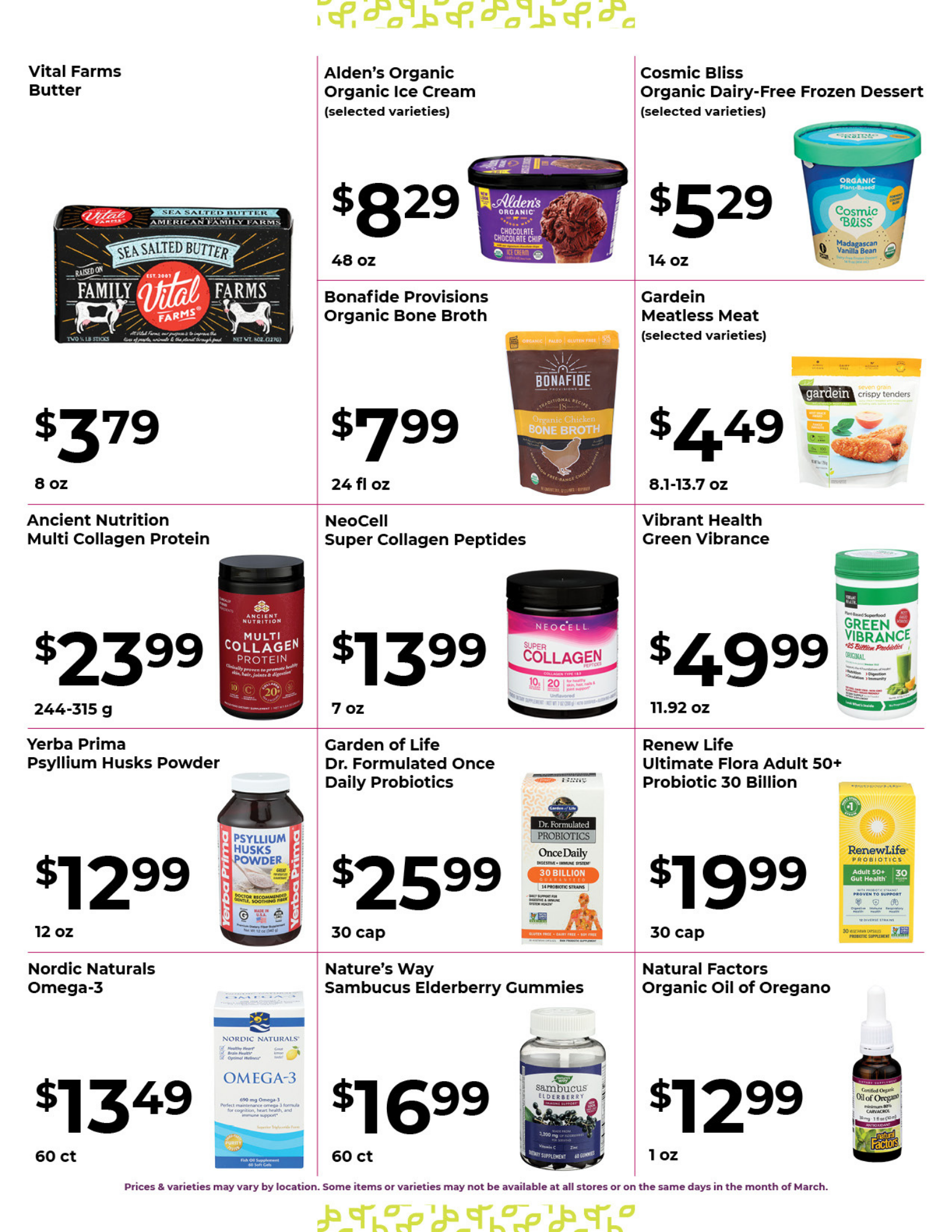 Basil Bandwagon Natural Market Monthly Sales Flyer