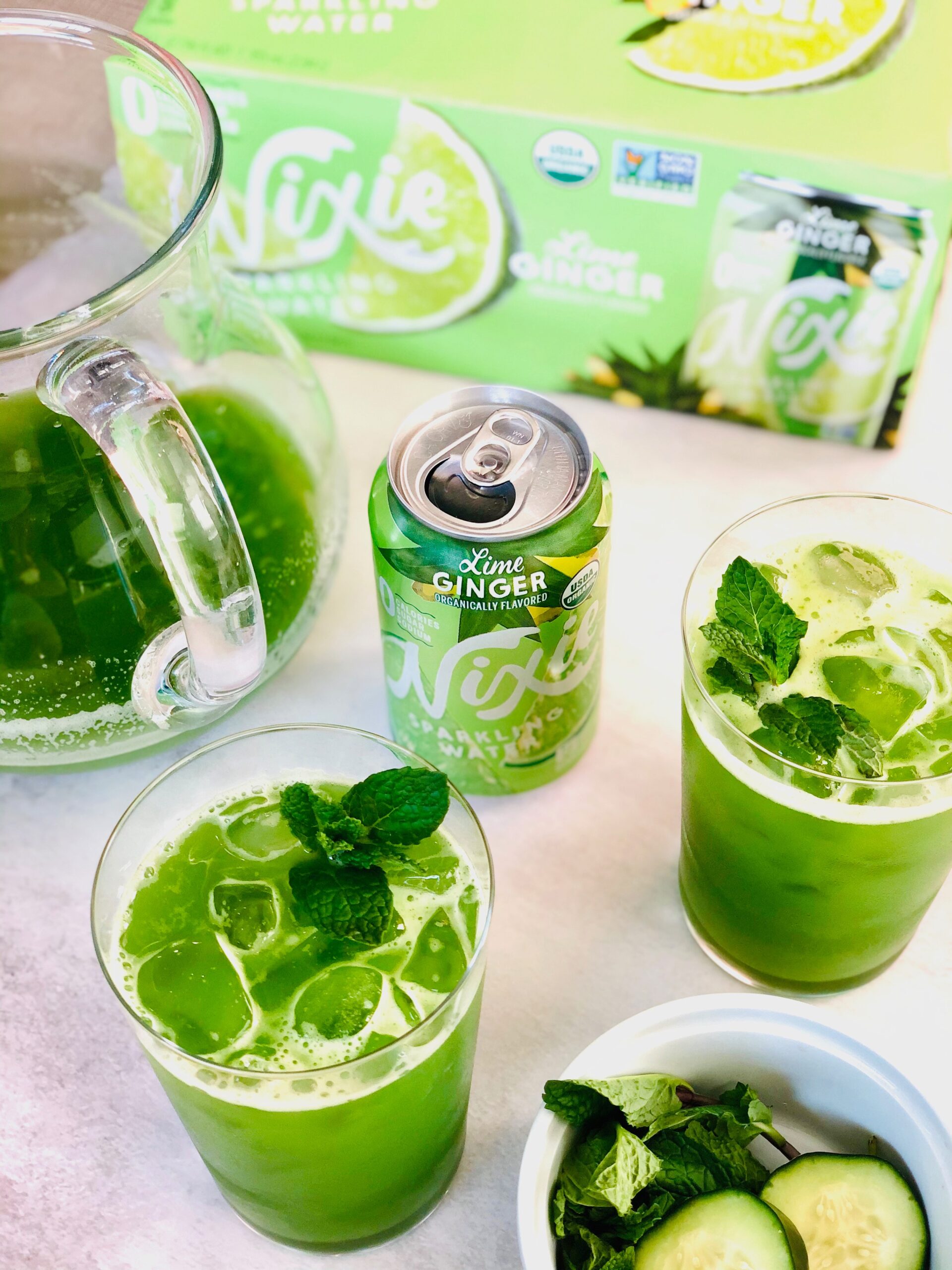 Lime Ginger Cucumber Mint Agua Fresca