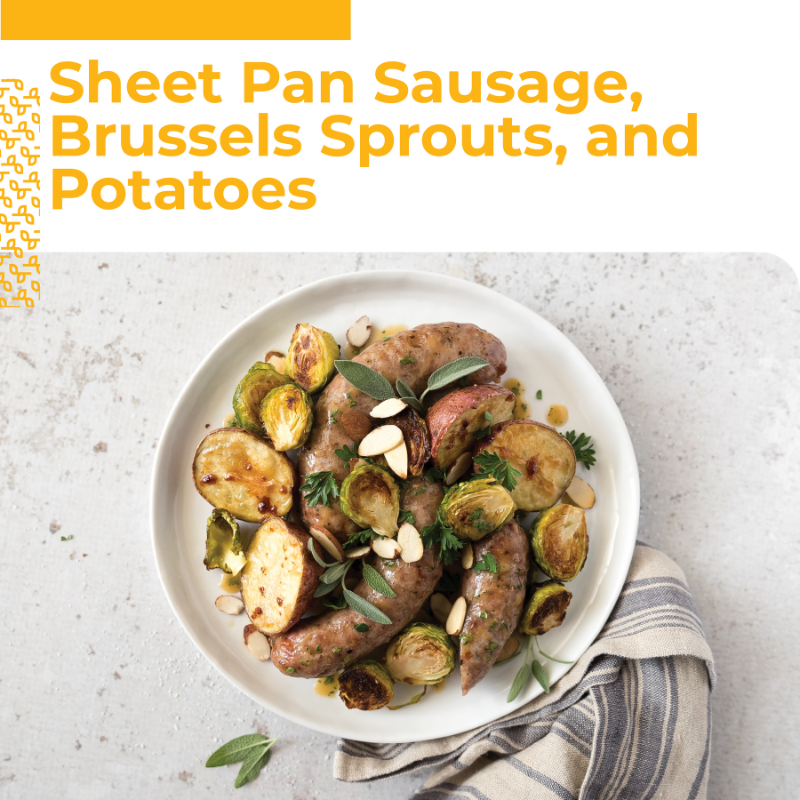 Sheet Pan Sausage, Brussels Sprouts, and Potatoes