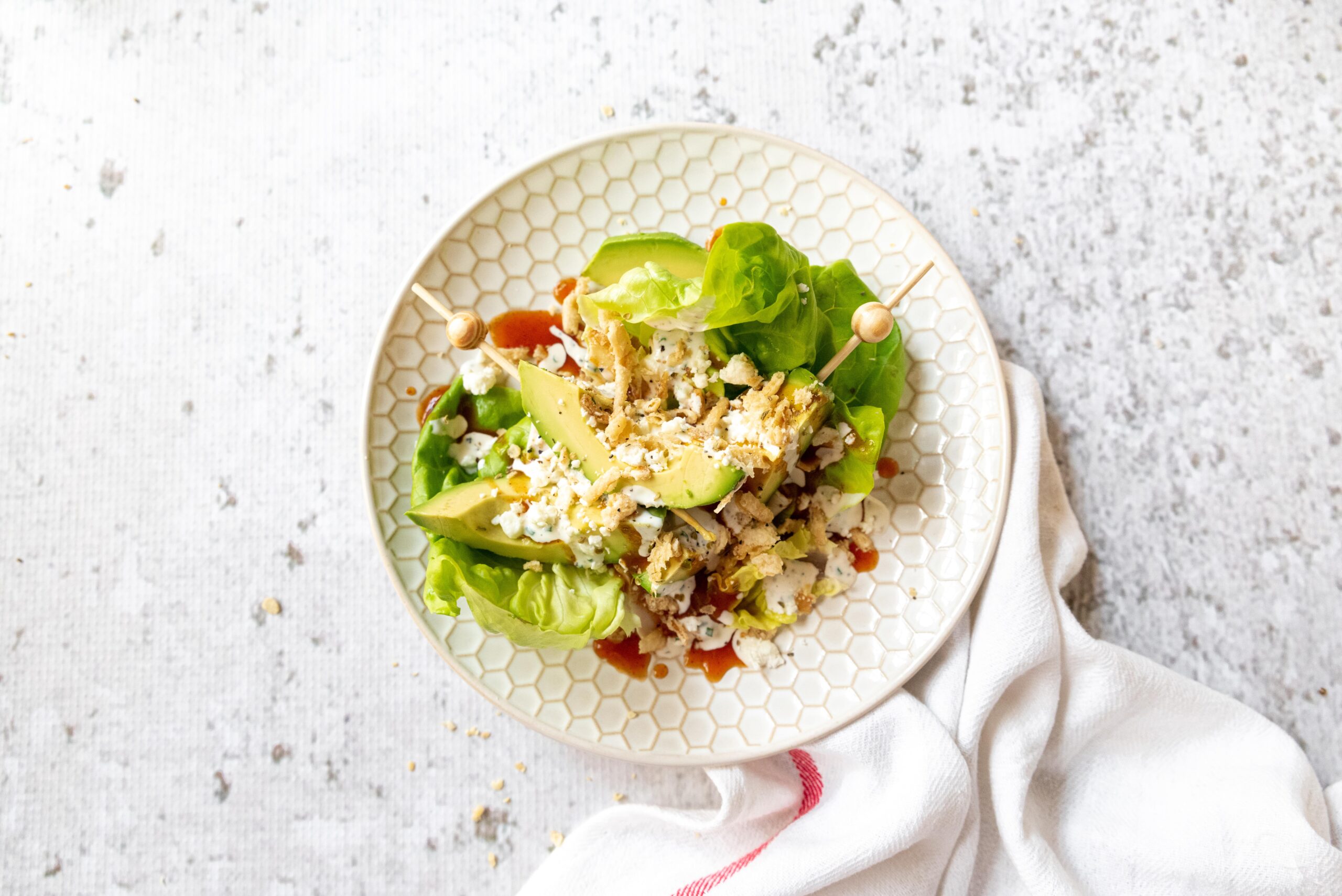 Buffalo-Ranch Smothered Avocados