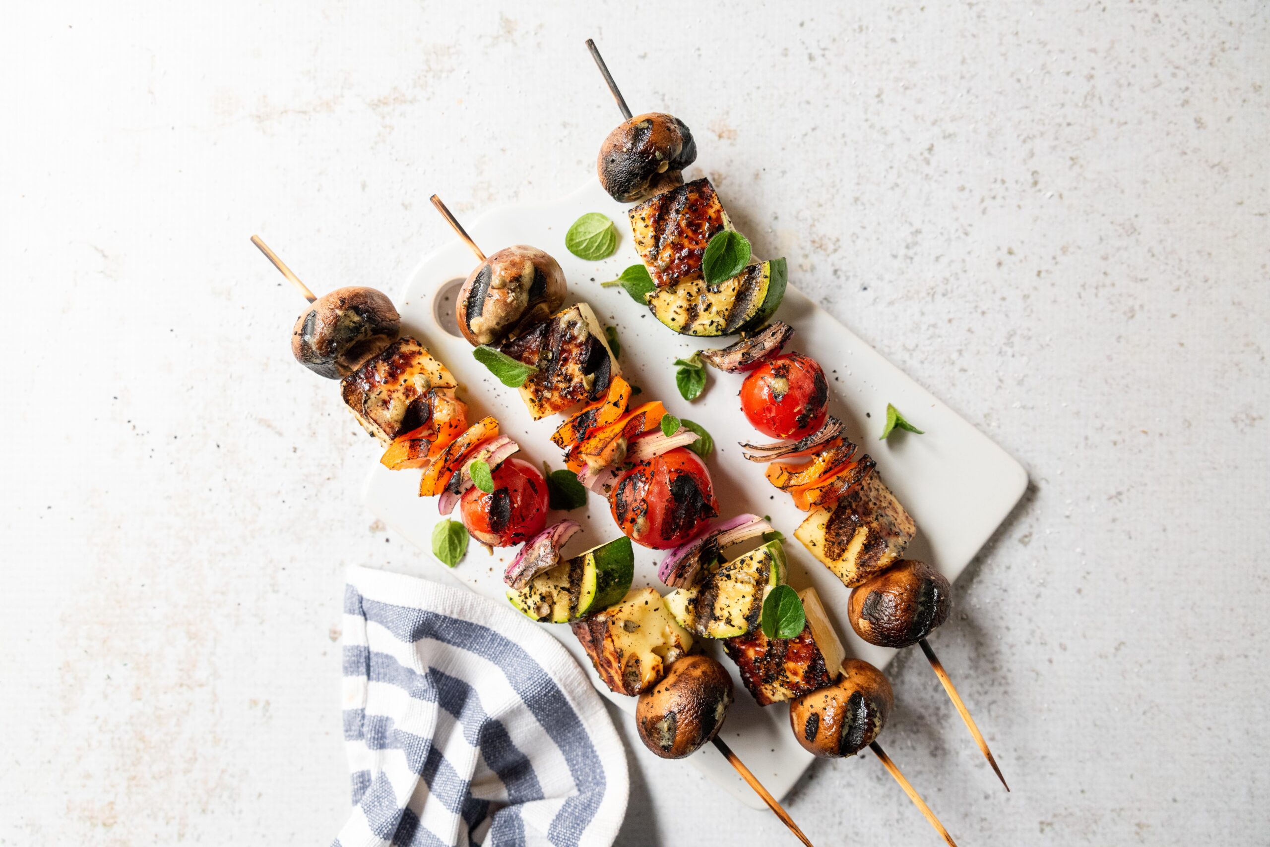 Halloumi and Veggie Skewers