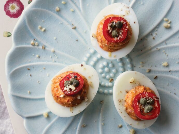 Romesco Deviled Eggs