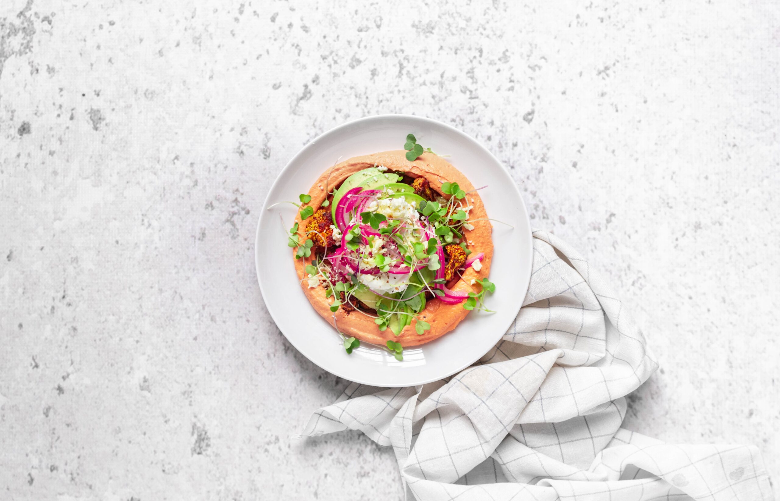 Roasted Cauliflower Hummus Bowl