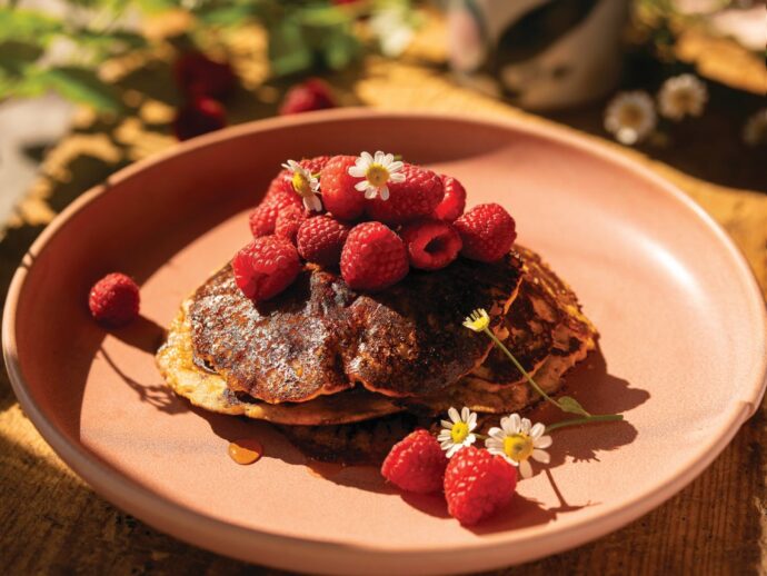 Wild Raspberry and Chamomile Enchanted Forest Pancakes